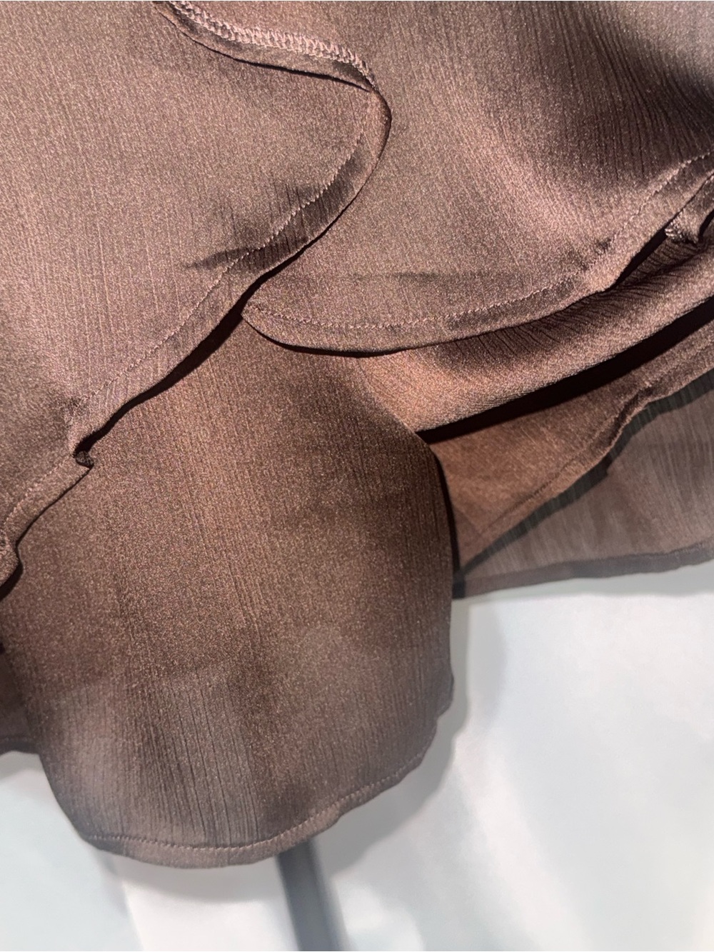 bebe Brown Wrap Ruffle Long-Sleeve Romper Dress - Picture 5 of 12